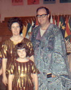Marsha and Parents in African dress